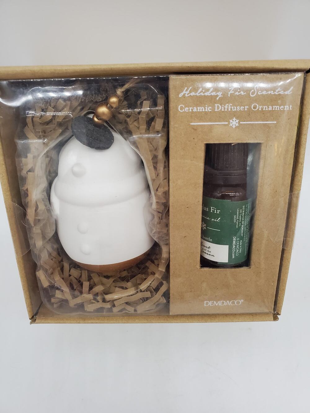 Snowman Christmas Ornament Essential Oil  Diffuser w/ Douglas Fir